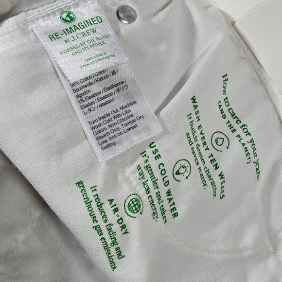 J Crew Wide Leg Trouser Jeans White Denim High Rise BM338 Size 31 NEW - Picture 5 of 13